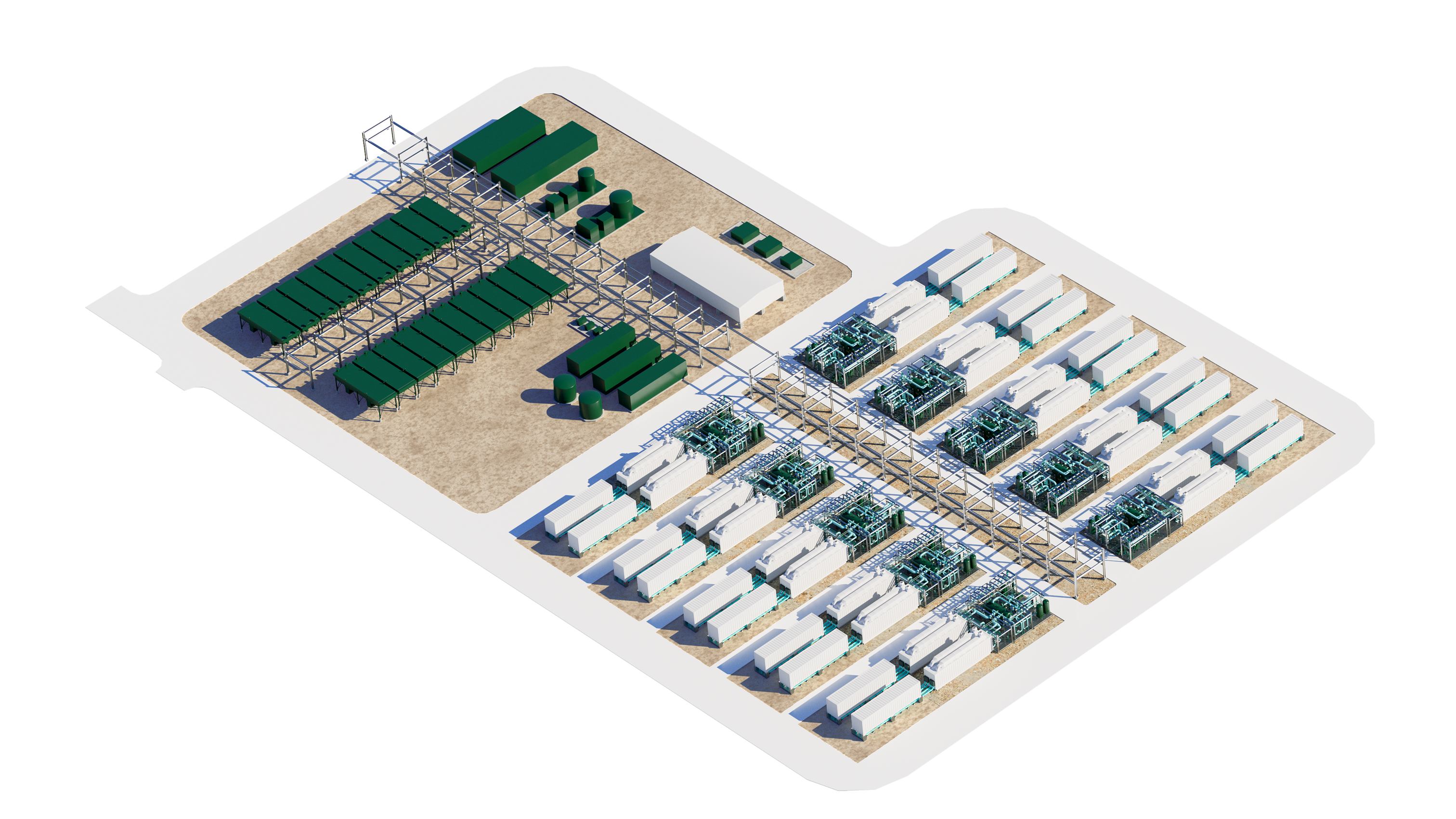 100MW MHP Outdoor Plant The MHP 100MW Outdoor Plant white backbround